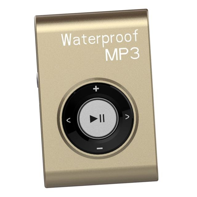 marque generique - lecteur de musique mp3 imperméable à l'eau fm radio avec clip multiple couleur 16g or marque generique  - Lecteur MP3 / MP4