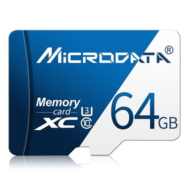 Wewoo - Carte Micro SD mémoire MICRODATA 64 Go U3 bleue et blanche TF SD - Carte Micro SD