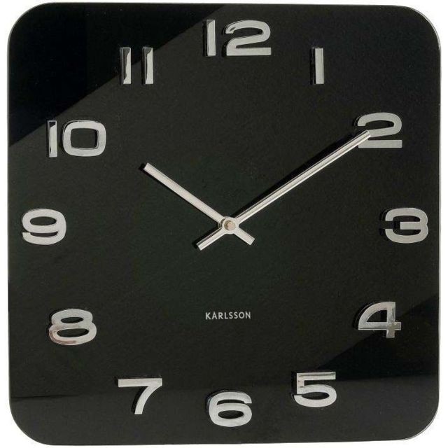 Karlsson - Horloge carrée vintage en verre 35 cm - Karlsson
