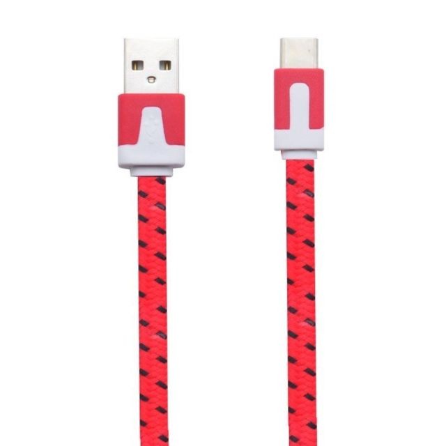 Shot - Cable Noodle Type C Pour Gionee S6 Chargeur Android USB 1,5m Connecteur Tresse (ROUGE) Shot  - Accessoires et consommables