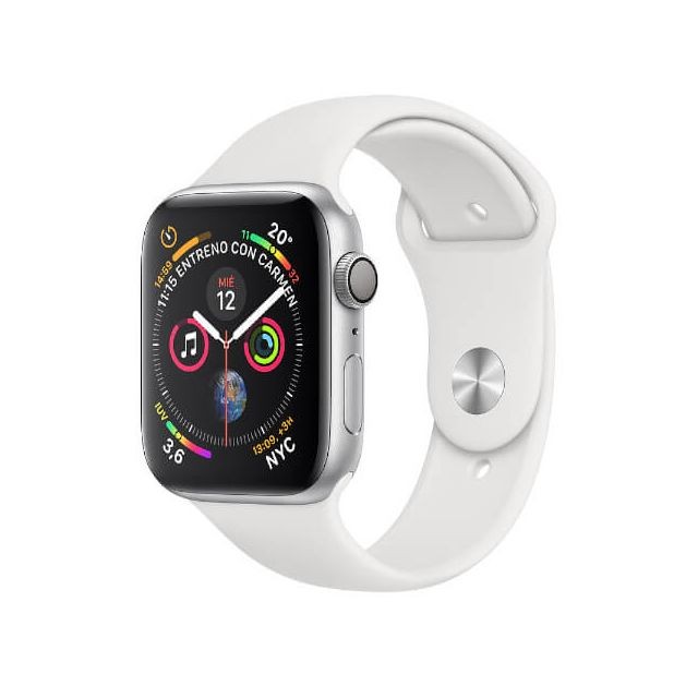 Apple - Apple Watch Series 4 GPS 40 mm Argent avec bracelet blanc MU642TY/A - Occasions Apple Watch