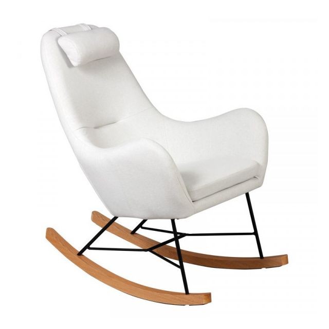 Dansmamaison - Rocking Chair Beige - SAMNE - L 70 x l 83 x H 102 cm - Rocking Chairs Fauteuils