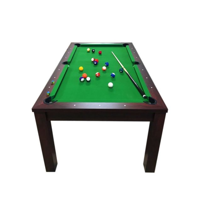 Tables de billard BILLARD AMERICAIN 7FT Snooker table de billard mod. Green Star avec COUVERTURE EN BOIS INCL - Mesure 188 x 96 cm