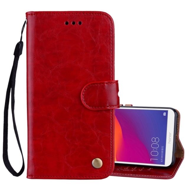 Wewoo - Housse Etui en cuir à texture horizontale pour Huawei Honor 7C / Enjoy 8 / Y7 2018 / Y7 Prime 2018 / Nova 2 Lite, avec porte-monnaie rouge Wewoo  - Coque honor 8