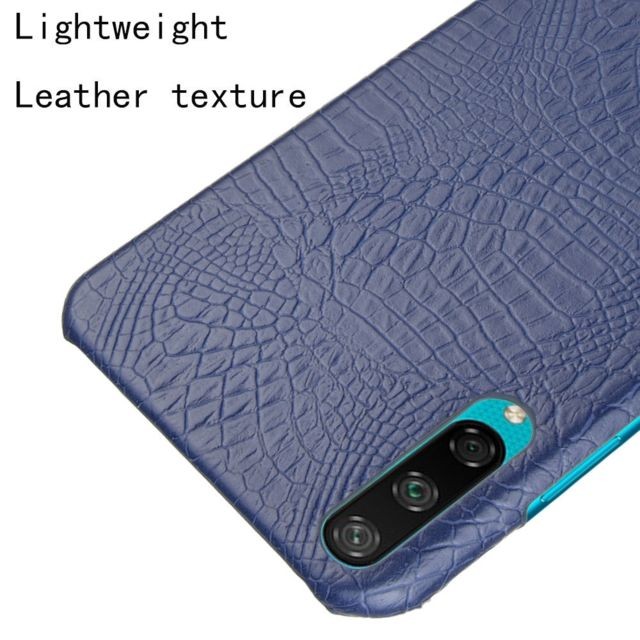 Coque, étui smartphone Coque Pour Huawei Enjoy 10 Shockproof Crocodile Texture PC + PU Case Blue