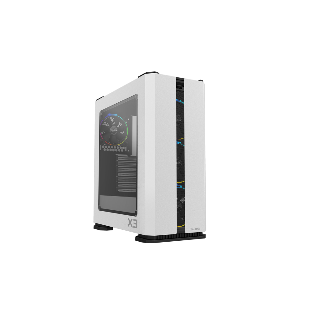 Boitier PC Zalman X3 Noir Moyen Tour - Blanc - RGB - Verre trempé