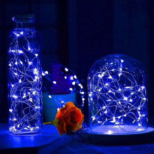 Wewoo - Guirlande argent 2m 20 LEDs SMD 0603 IP65 étanche CR2032 bouton piles couleur cuivre chaîne String Light Festival lampe / décoration bande de lumière bleue Wewoo  - Guirlandes lumineuses Argenté/blanc froid