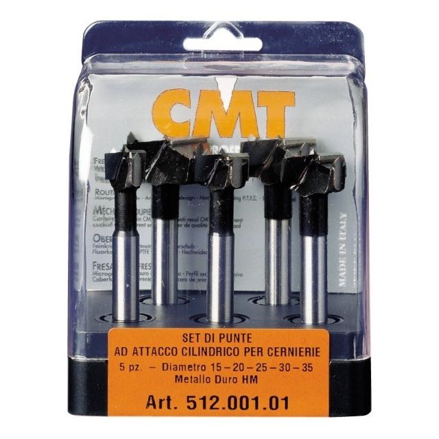 Cmt - CMT : Coffret de 5 mèches carbure à façonner 15-20-25-30-35 mm Cmt  - Marchand Zoomici