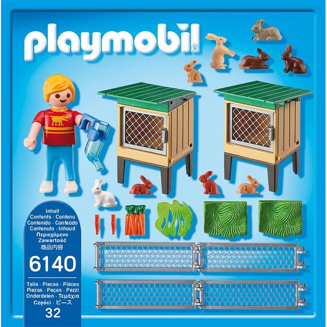Playmobil COUNTRY - Enfant avec enclos à lapins et clapier - 6140