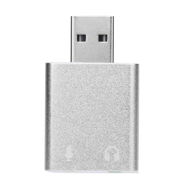 marque generique - adaptateur usb 2.0 carte son virtuelle 7.1 canaux audio pour ordinateur portable pc silver - Carte Son
