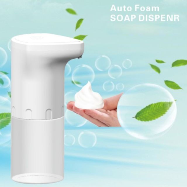 Meubles de salle de bain marque generique Distributeur de savon moussant automatique de chargement d'usb de comptoir distributeur de désinfectant pour les mains sans contact 370ml