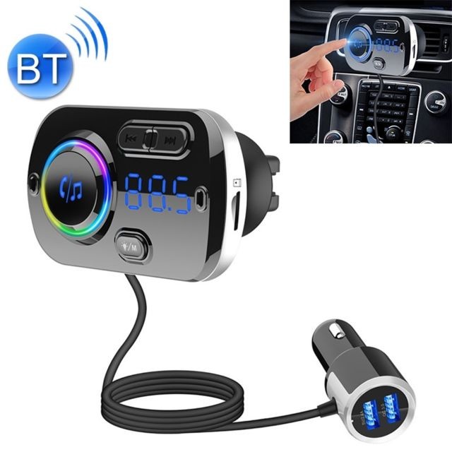 Passerelle Multimédia Wewoo Transmetteur FM Auto BC49BQ Récepteur radio numérique de voiture Bluetooth Lecteur MP3 FM Assistant vocal QC3.0 Chargeur rapide