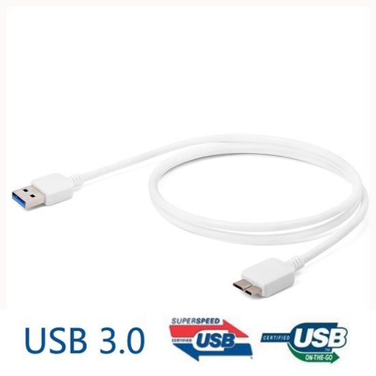 Mecer Cable disque dur externe USB 3.0 - Blanc