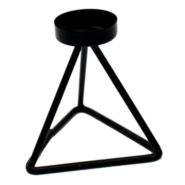 marque generique - bougeoir en métal noir bougeoir pour décor de table à la maison de mariage 9x9.5cm marque generique  - Décoration Noir et blanc
