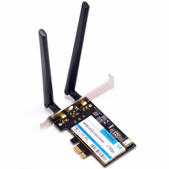 Wewoo - TX-9260AC Adaptateur WiFi PCI-e de bureau bibande double bande 802.11ac 1730Mbps + Carte réseau sans fil Bluetooth 5.0 pour Intel 9260ac - Carte Graphique