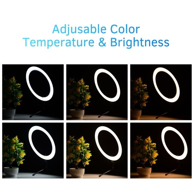 Ruban LED 10 pouces LED Anneau Lumière Photographie Lampe d'appoint 3 Modes d'éclairage Dimmable USB Alimenté avec Mini Trépied de Bureau po