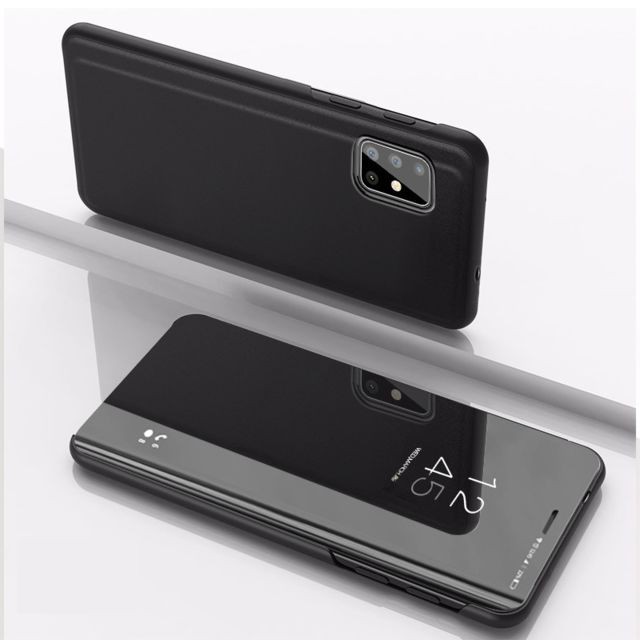 Wewoo - Coque Pour Galaxy A71 miroir plaqué cuir Flip horizontal avec support étui téléphone portable noir Wewoo  - Accessoires et consommables