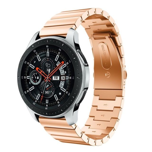 marque generique - Bracelet en TPU acier inoxydable avec boucle papillon or rose pour votre Samsung Galaxy Watch 46mm marque generique  - marque generique