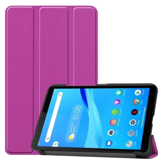 marque generique - Etui en PU peau de litch avec support tri-pliure rose pour votre Lenovo Tab M7 TB-7305 marque generique  - Accessoire Tablette