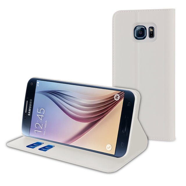 Sacoche, Housse et Sac à dos pour ordinateur portable Muvit Etui Folio Stand Blanc pour Samsung Galaxy S7