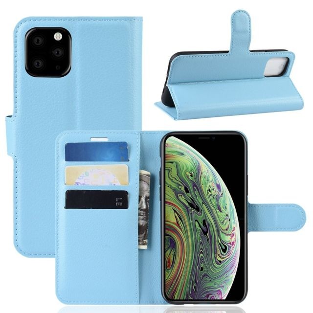 marque generique - Etui en PU bleu clair avec support pour votre Apple iPhone 5.8 pouces (2019) marque generique  - Marchand Magunivers