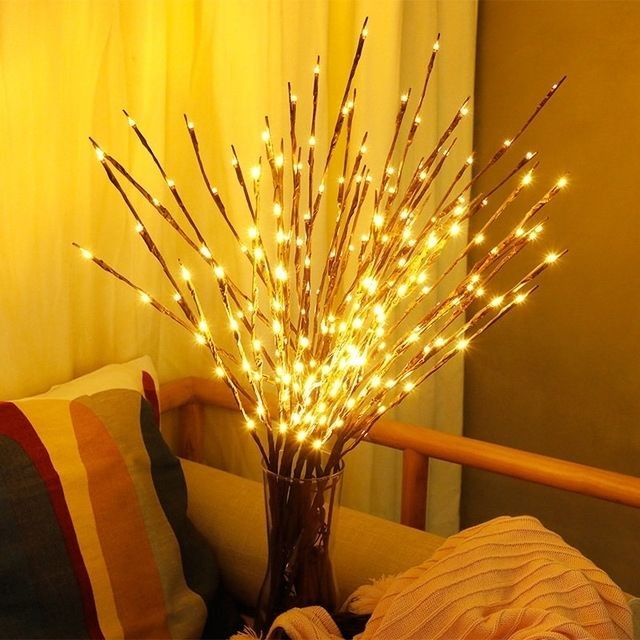 Wewoo - Guirlande LED branche de saule lampe lumières florales maison vacances fête noël jardin décoration à piles cadeaux d'anniversaire (blanc chaud) - Guirlandes lumineuses