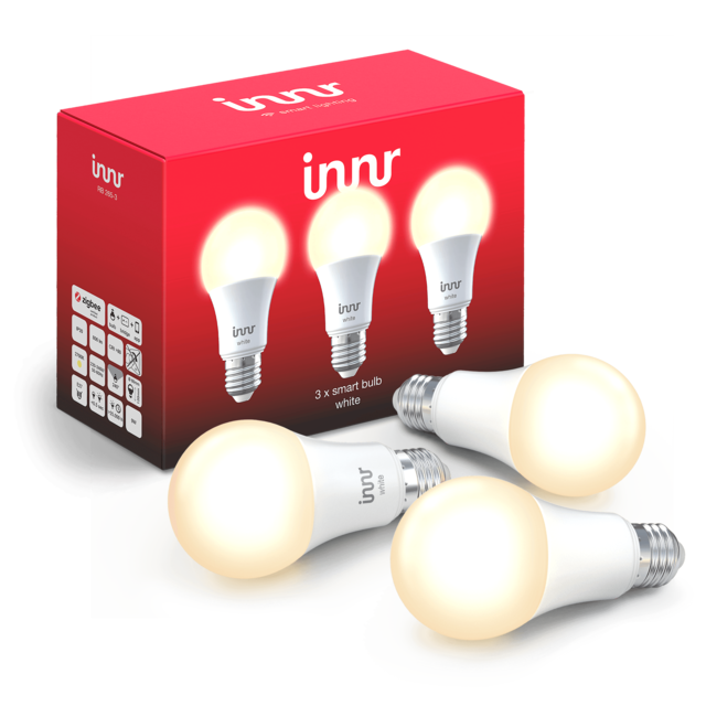 Innr - Ampoule connectée E27 - ZigBee 3.0 - Blanc chaud -  Pack de 3 ampoules - Soldes Objets connectés