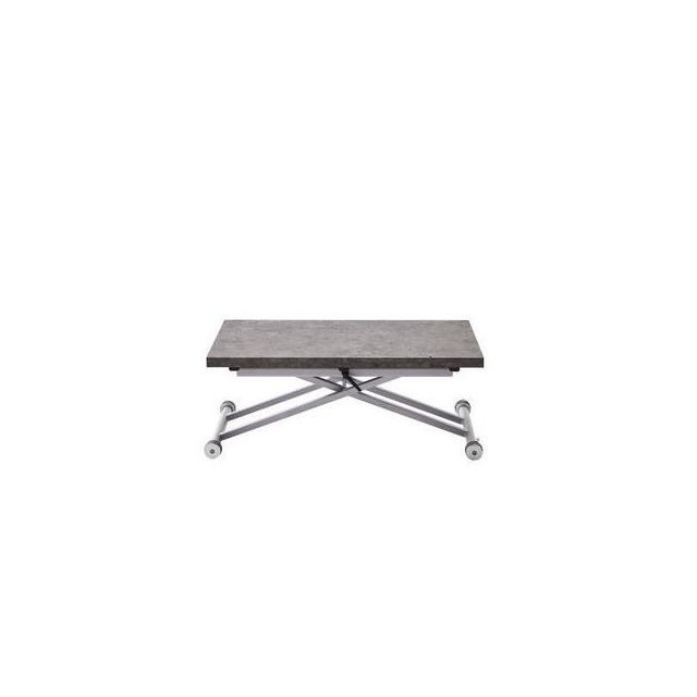 Moloo -Table basse relevable extensible papier décor béton gris naturel DOMY Moloo  - Table basse beton