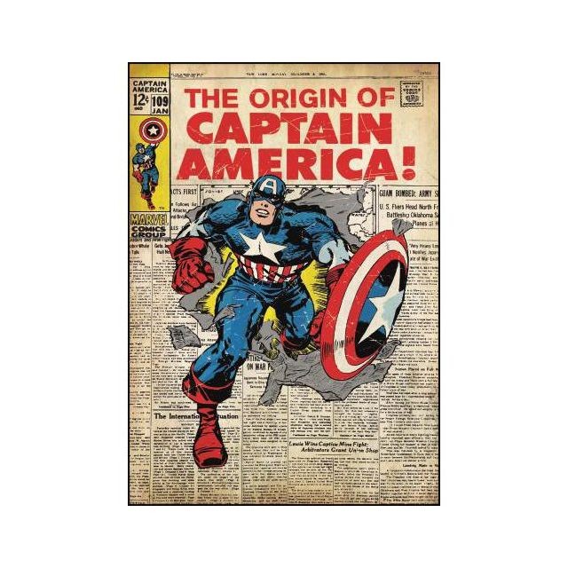 Mon Beau Tapis - CAPTAIN AMERICA MARVEL COMICS - Stickers repositionnables géants Captain America, Marvel Comic Book - Marvel Maison