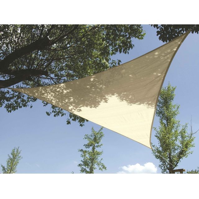 Voile d'ombrage Provence Outillage Voile d'ombrage triangle 5m crème 5 m