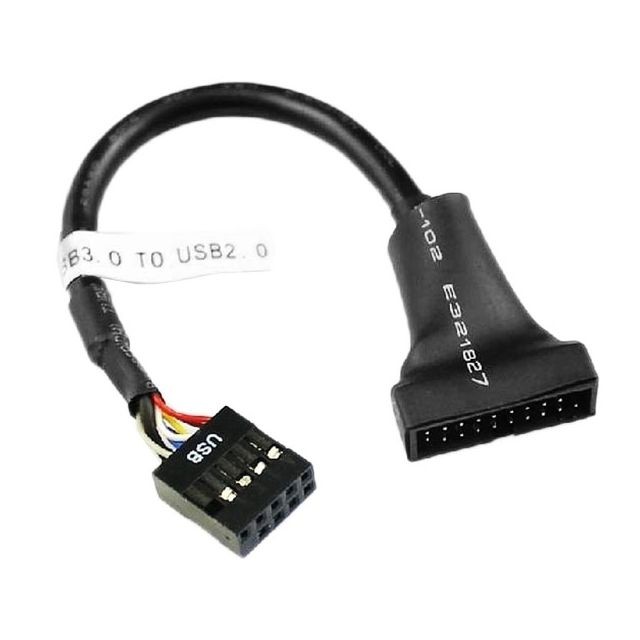 Wewoo - Câble noir USB 2.0 9Pin Carte mère Femelle vers USB 3.0 19Pin Logement Adaptateur Mâle, Longueur: 15cm Wewoo  - Câble et Connectique