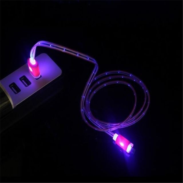 Autres accessoires PS4 Cable Smiley Micro USB pour Manette XBox One LED Lumière Chargeur USB Smartphone Connecteur (ORANGE)