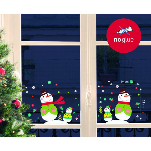 Draeger - Sticker fenêtre Noël "Bonhommes de neige" Draeger   - Draeger