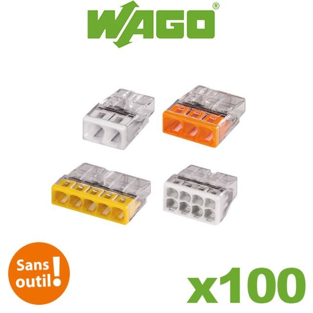 Wago - Wago - Flacon de 100 mini bornes de connexion automatique 2, 3, 5 et 8 fils S2273 - Wago
