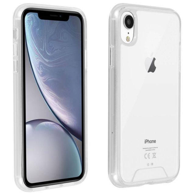 Avizar - Coque Apple iPhone XR Coque Cristal Bi-matière - Transparent - Accessoire Smartphone Apple iphone xr