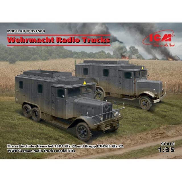 Icm - Maquette Camion Wehrmacht Radio Trucks (henschel 33d1 Kfz.72, Krupp L3h163 Kfz.72) - Camions