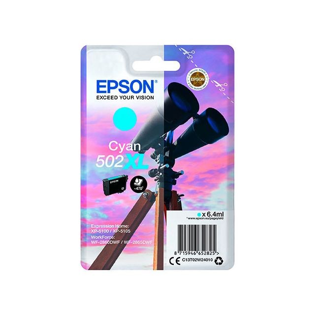 Epson - Epson 502XL - Cartouche haute capacité couleur Cyan pour imprimante jet d'encre Epson  - Marchand Mplusl