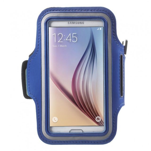 Coque, étui smartphone Amahousse Brassard de Sport taille téléphone maxi 150 x 80 x 7 néoprène bleu