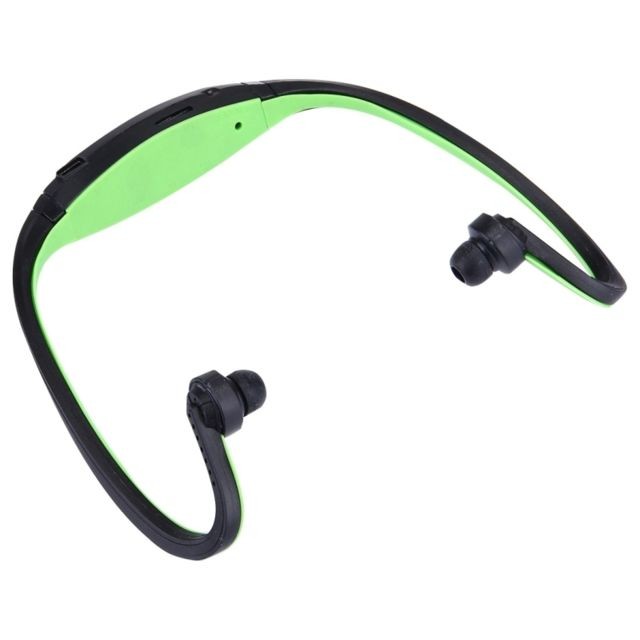 Casque Casque Bluetooth Sport vert pour les smartphone et iPad ordinateur portable MP3 ou autres périphériques audio, stockage maximum de carte SD: 8GB étanche imperméable à  l'eau stéréo sans fil écouteurs intra-auriculaires avec micro SD,