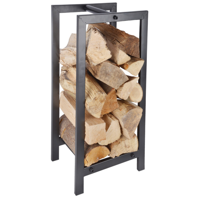 Esschert Design - Range buche métallique rectangulaire, pour le stockage du bois 30 cm x 24 cm H 60 cm - Chauffages d'extérieur