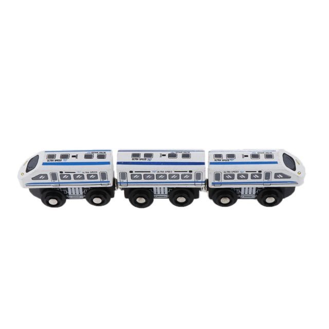 marque generique Wagon de train magnétique en bois pour accessoires de trains jouets, unités multiples
