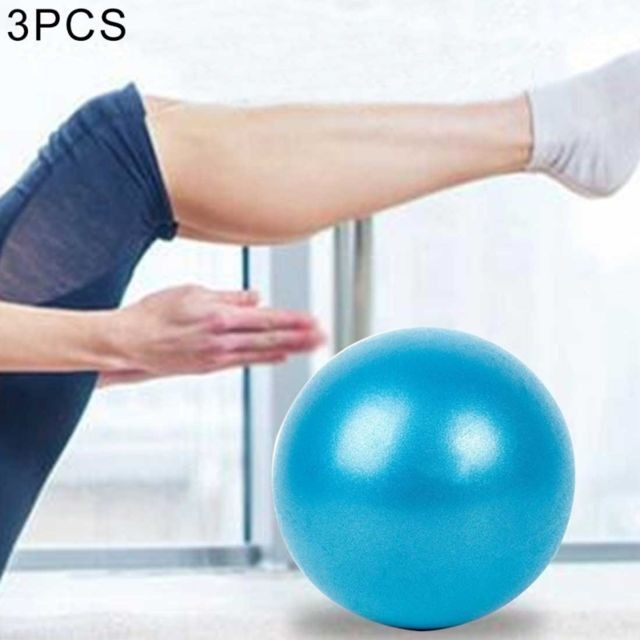 Wewoo - Ballon bleu 3 PCS Mini Yoga Pilates Balle antidéflagrante PVC Équilibrée Fitness Entraînement Gymnastique avec Paille, Diamètre: 25cm - Jeux de balles