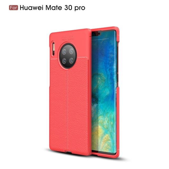 Wewoo - Coque Souple Pour Huawei Mate 30 Pro Litchi TPU Antichoc Case Rouge Wewoo  - Coque, étui smartphone