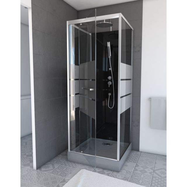 Aurlane - Cabine de douche carrée 80x80x225cm - SCRATCHY 80 - Plomberie & sanitaire