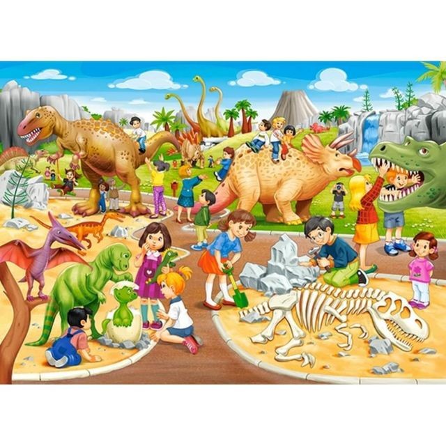 Castorland - Puzzle 70 pièces : Le parc de dinosaures Castorland  - Castorland