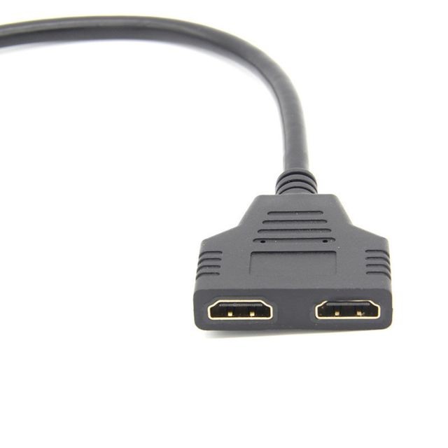 Autres accessoires smartphone Adaptateur 2 ports Cable HDMI pour Console Playstation 3 PS3 Television TV Gold 3D FULL HD 4K Ecran 1080p Rallonge (NOIR)