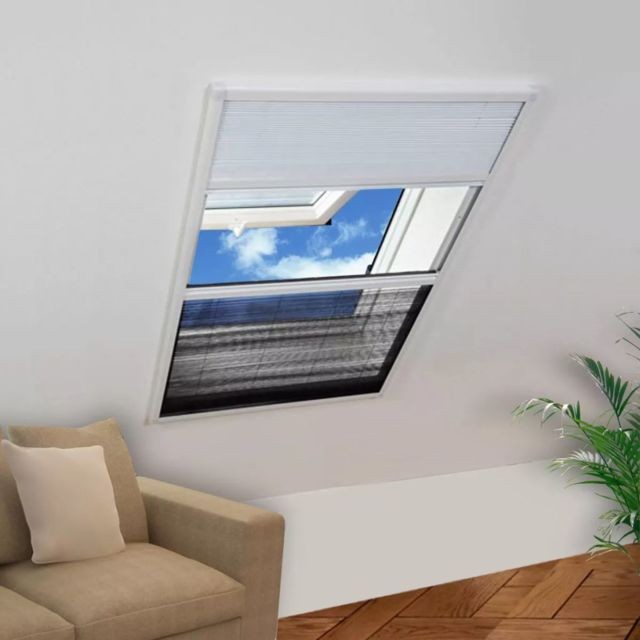Vidaxl - vidaXL Moustiquaire plissée pour fenêtre 160 x 110 cm avec store occultant - Moustiquaire Fenêtre
