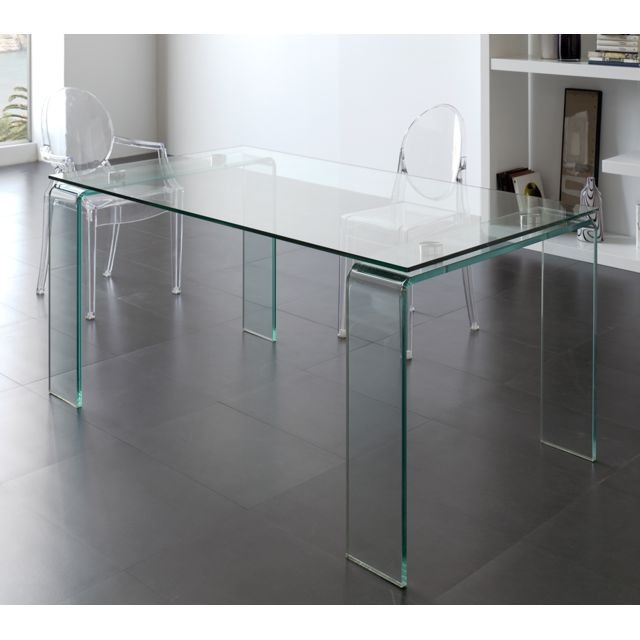 Kasalinea - Table de salle à manger en verre design ICE - Kasalinea