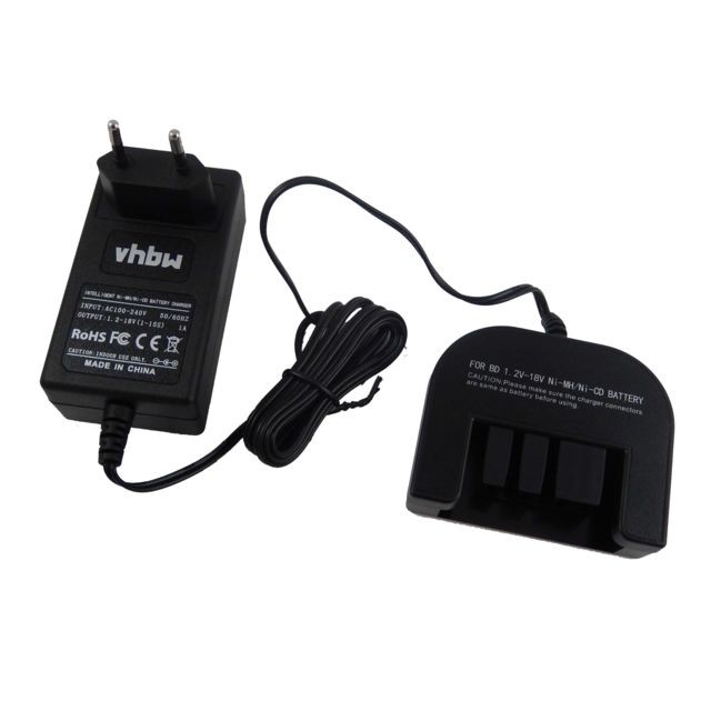Vhbw - vhbw Chargeur d'alimentation câble de chargement 220V   pour outil Black & Decker XTC143BK, EPC128, EPC128BK, EPC128V - Clouterie