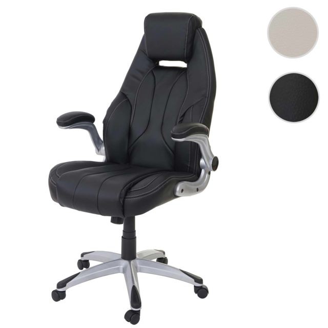 Mendler - Chaise fauteuil de bureau HWC-A65, chaise pivotante, similicuir ~ noir - Bureau et table enfant